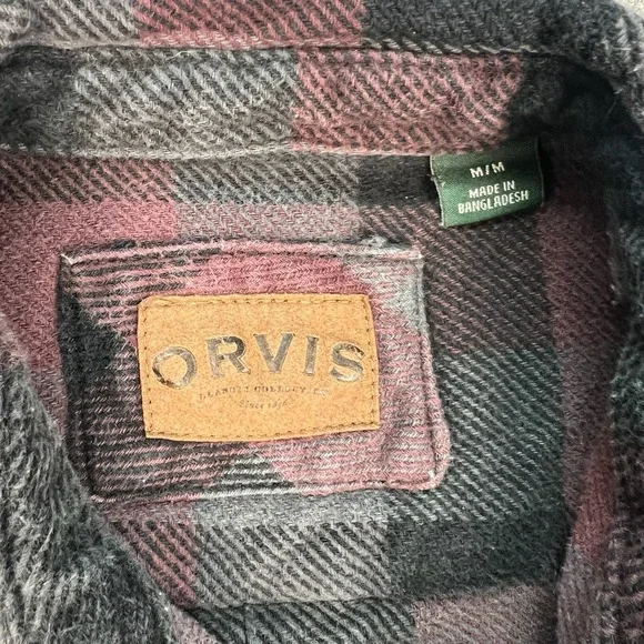 Orvis Big Bear Heavyweight Flannel Long Sleeve Shirt Plaid Mens Size Medium - Picture 6 of 9